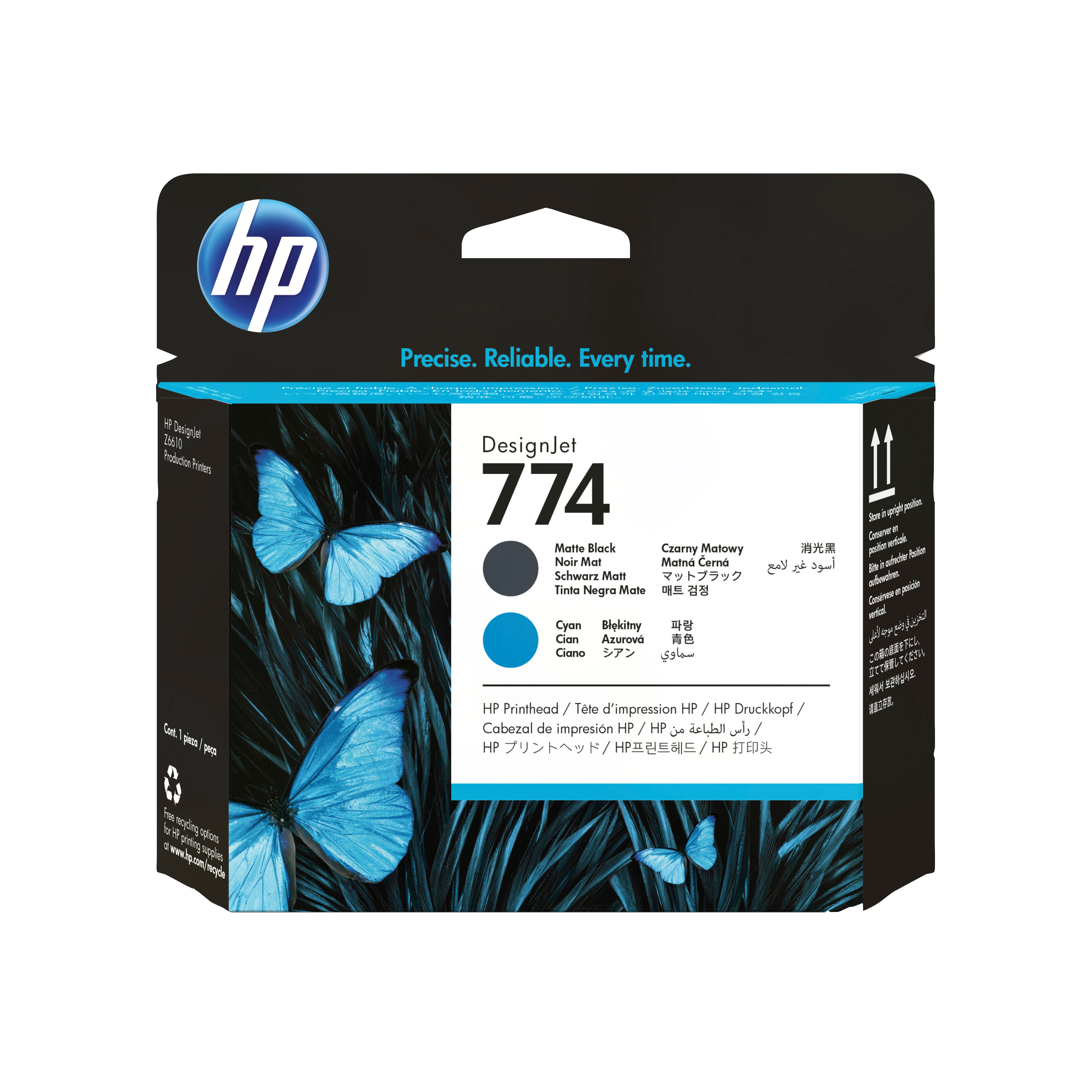 HP 774 Matte Black/Cyan Printhead