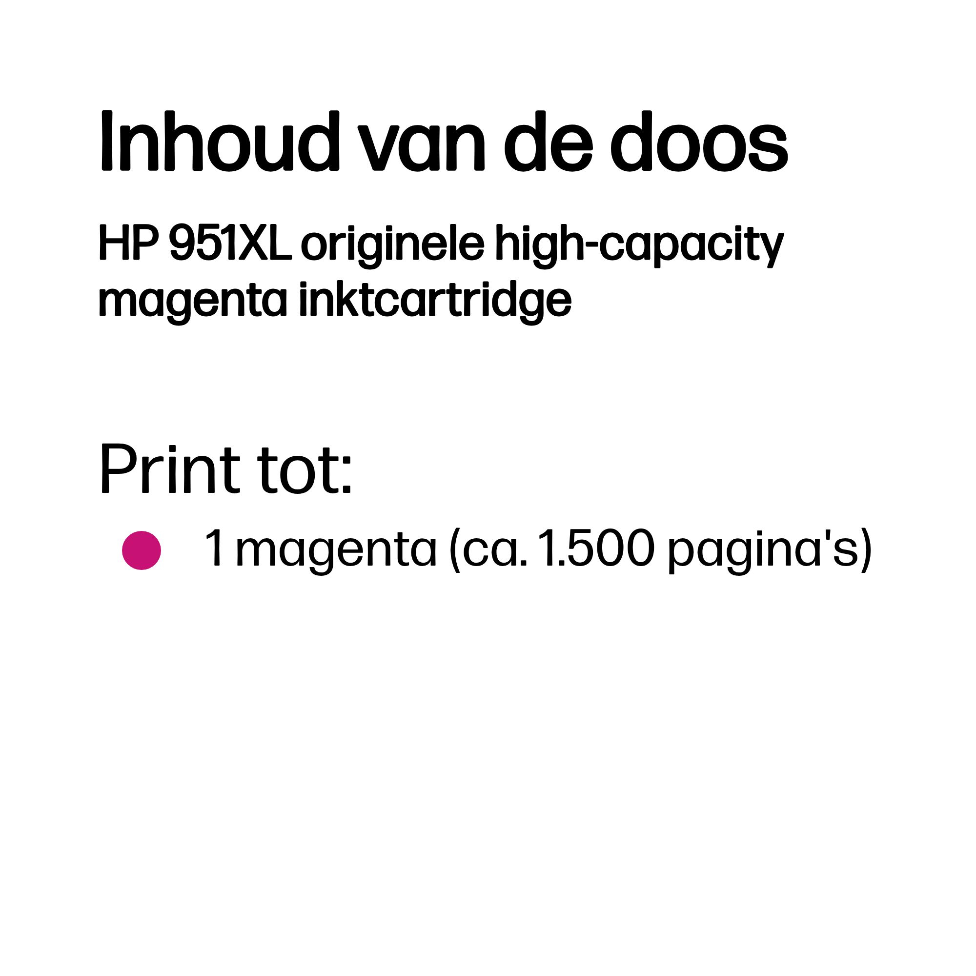 HP 951XL original Ink cartridge CN047AE BGX magenta high cap