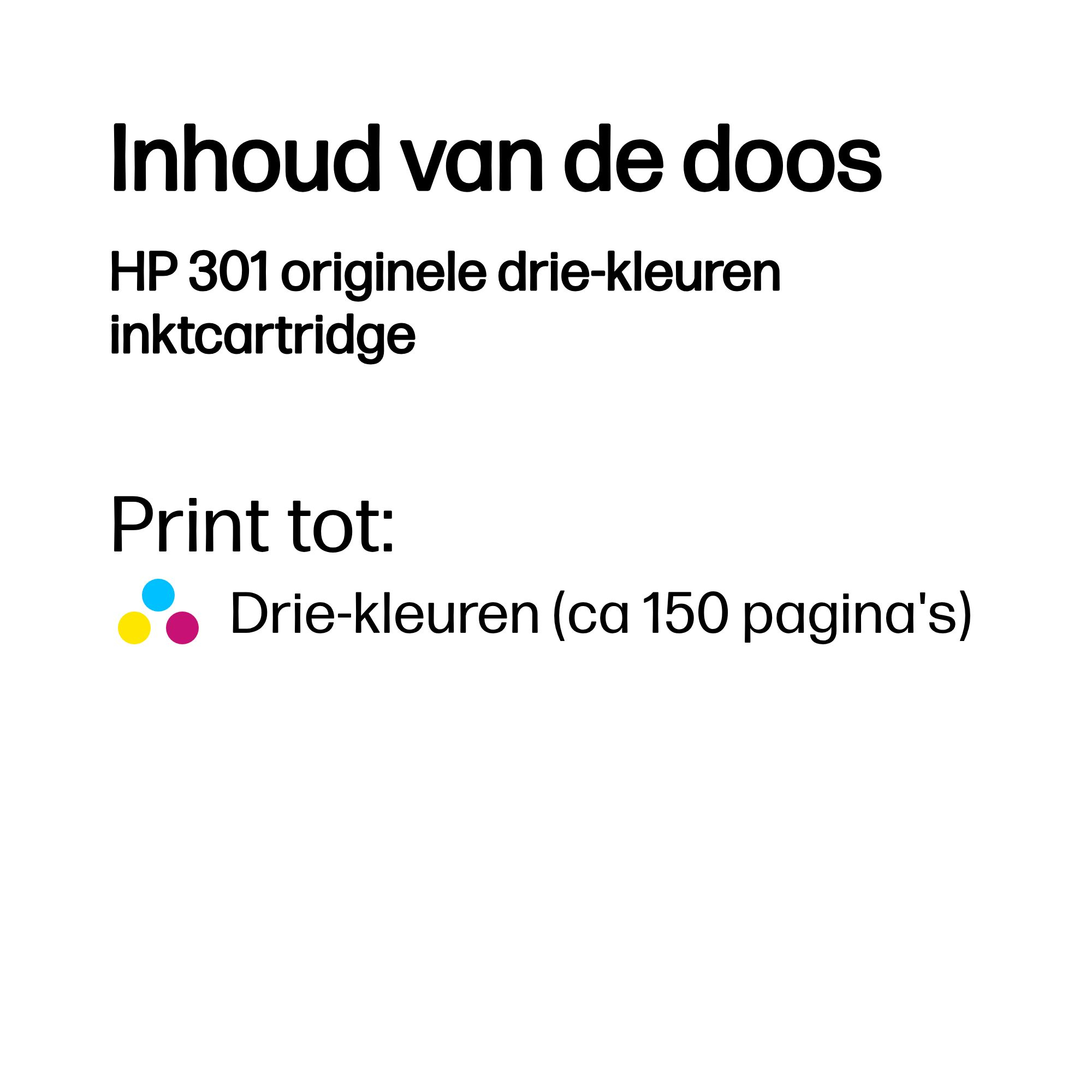 HP 301 original Ink cartridge CH562EE 301 tri-colour standar