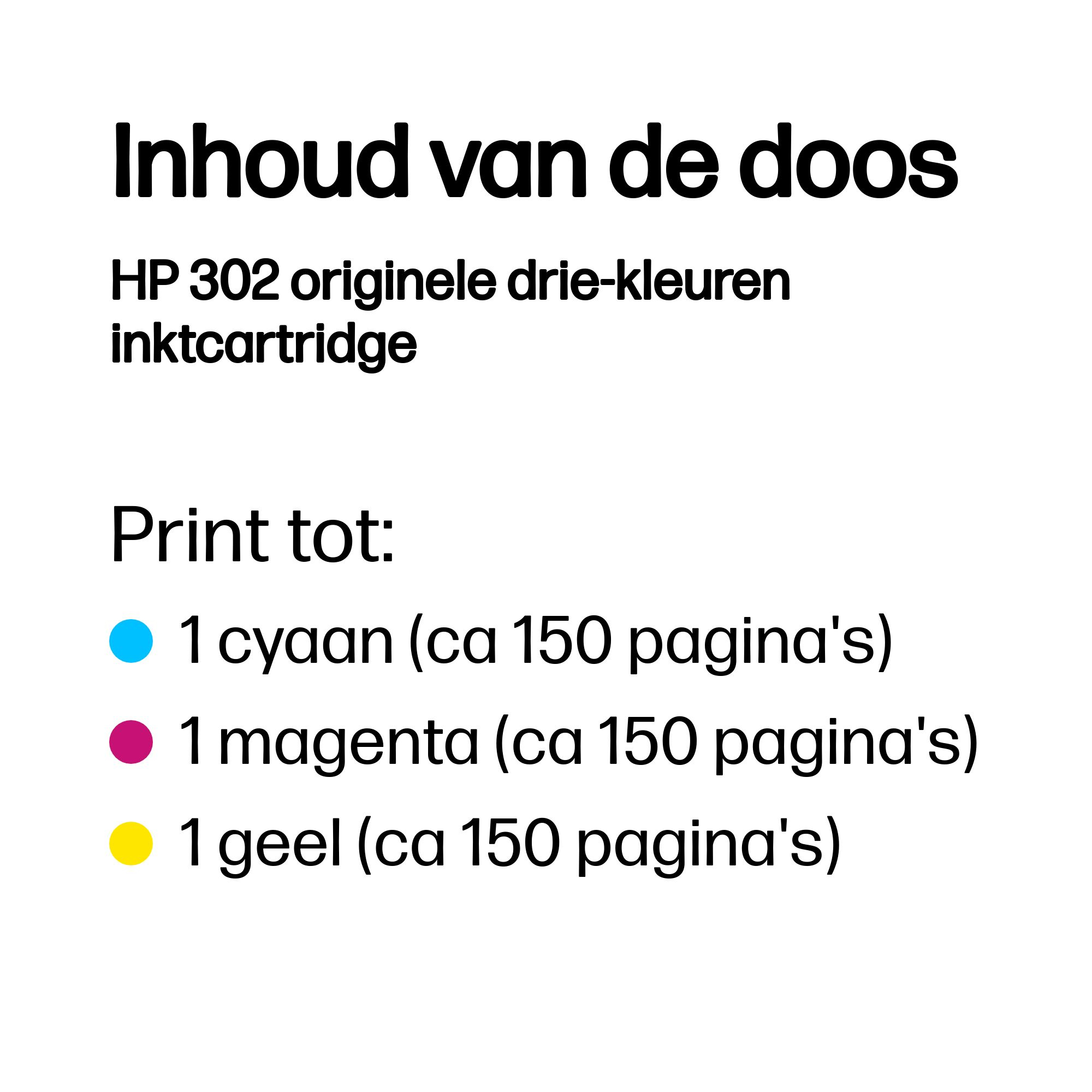 HP 302 original Tri-color Ink cartridge F6U65AE 301 Blister HP 302 original Tri-color Ink cartridge F6U65AE 301 Blister
