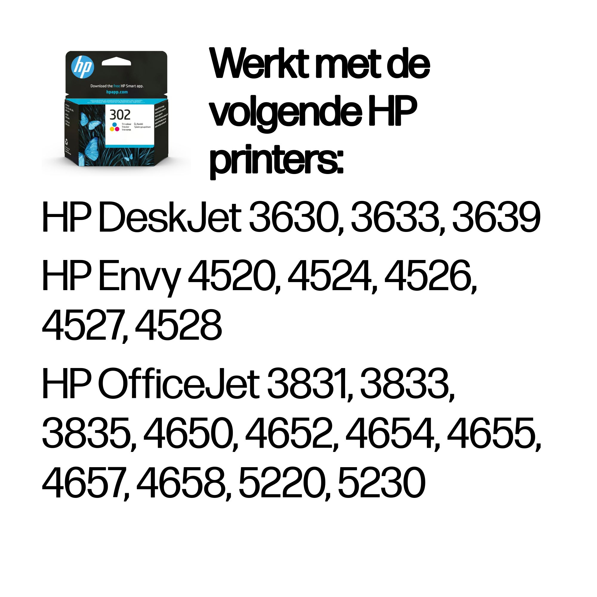 HP 302 original Tri-color Ink cartridge F6U65AE 301 Blister HP 302 original Tri-color Ink cartridge F6U65AE 301 Blister