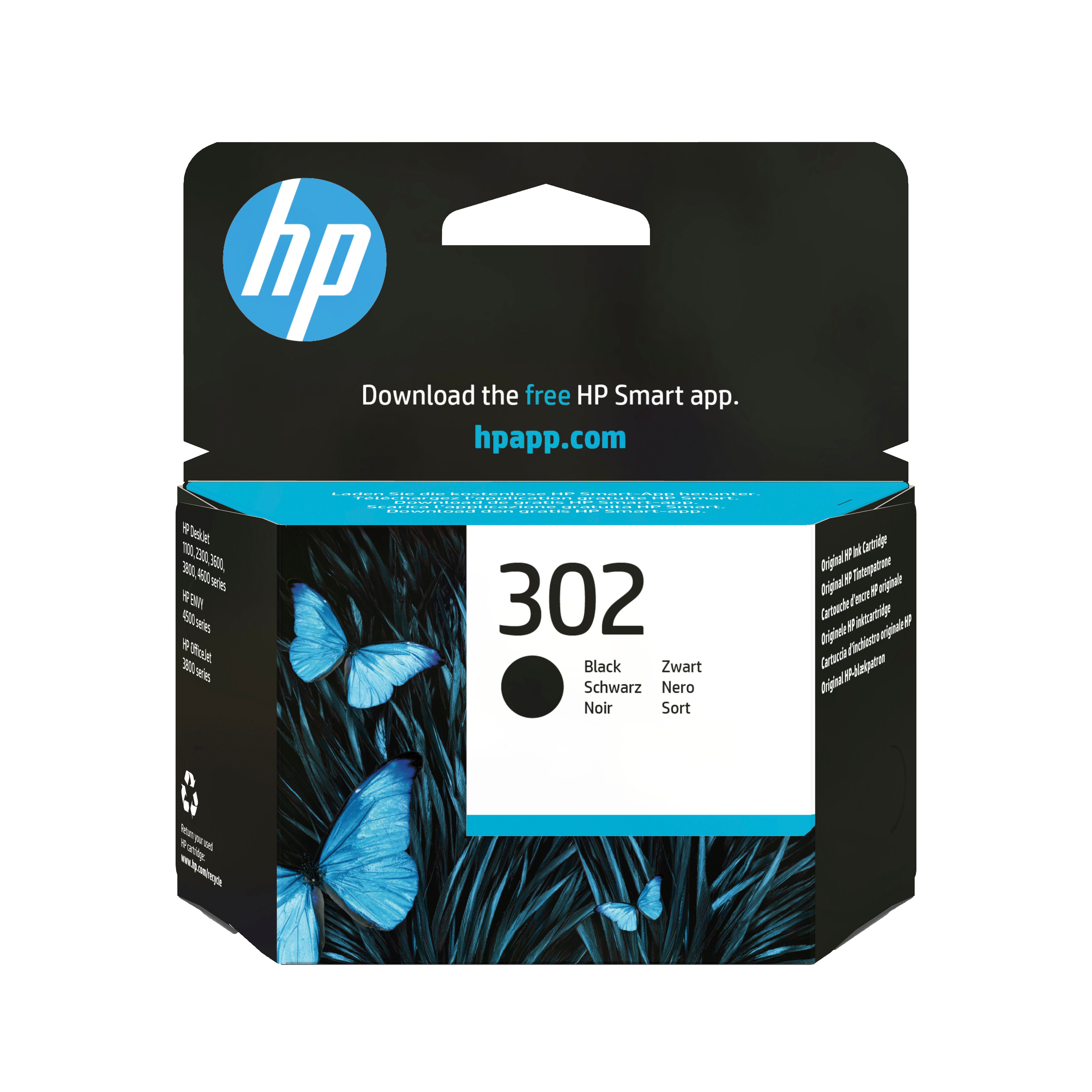 HP 302 original Black Ink cartridge F6U66AE 301Blister