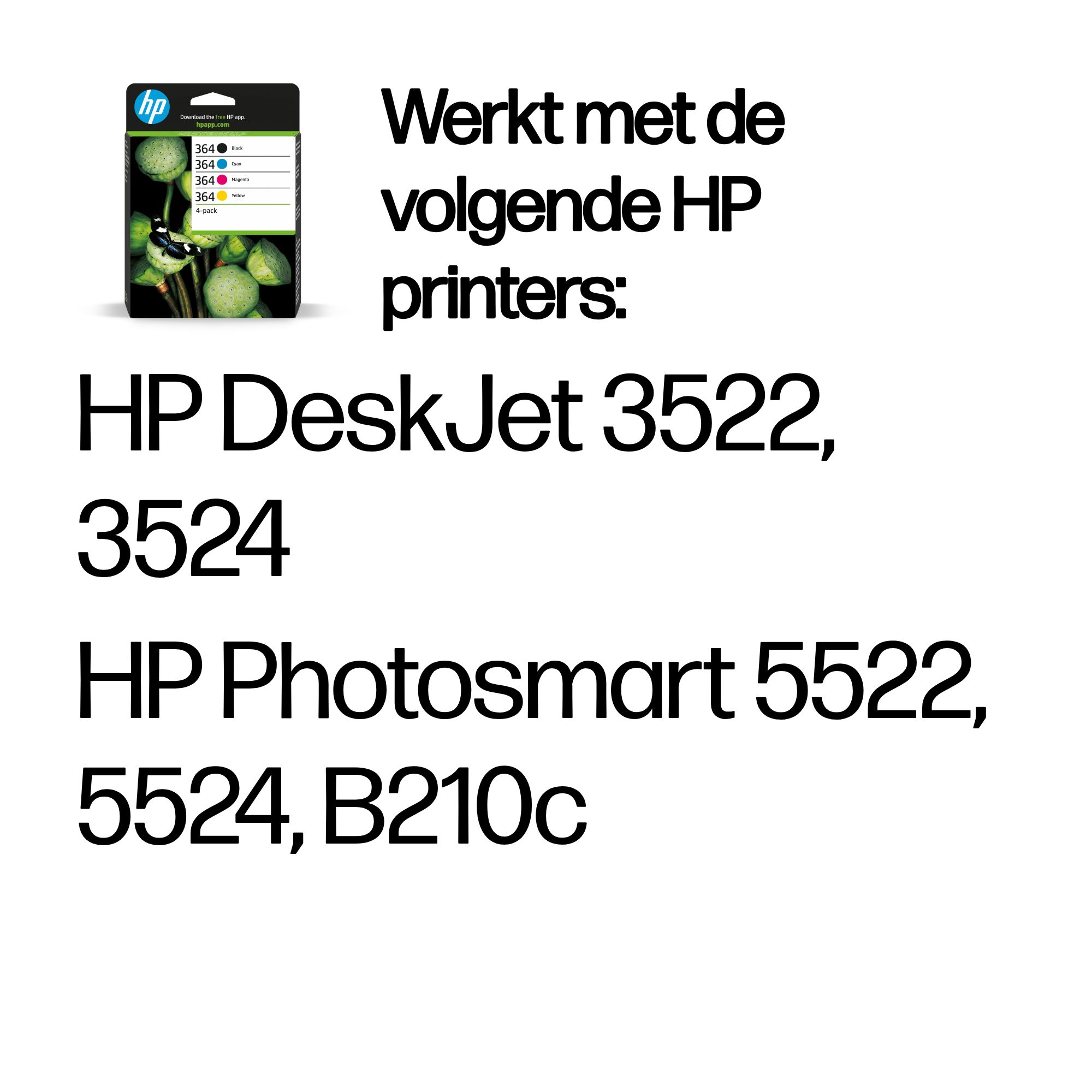 HP 364 original CMYK Ink cartridge N9J73AE 301 combo 4-Pack