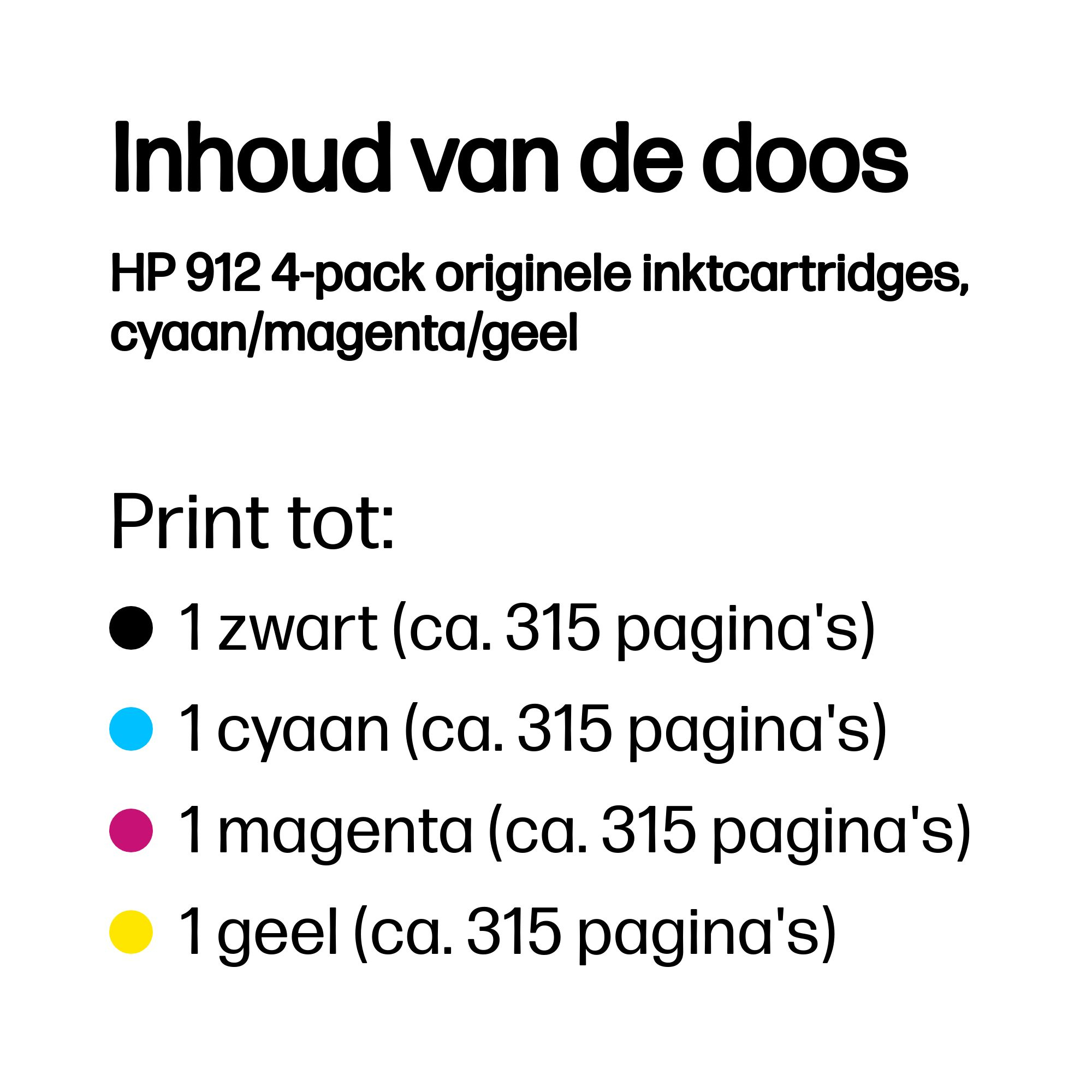 HP 912 CMYK Original Ink Cartridge 4-Pack