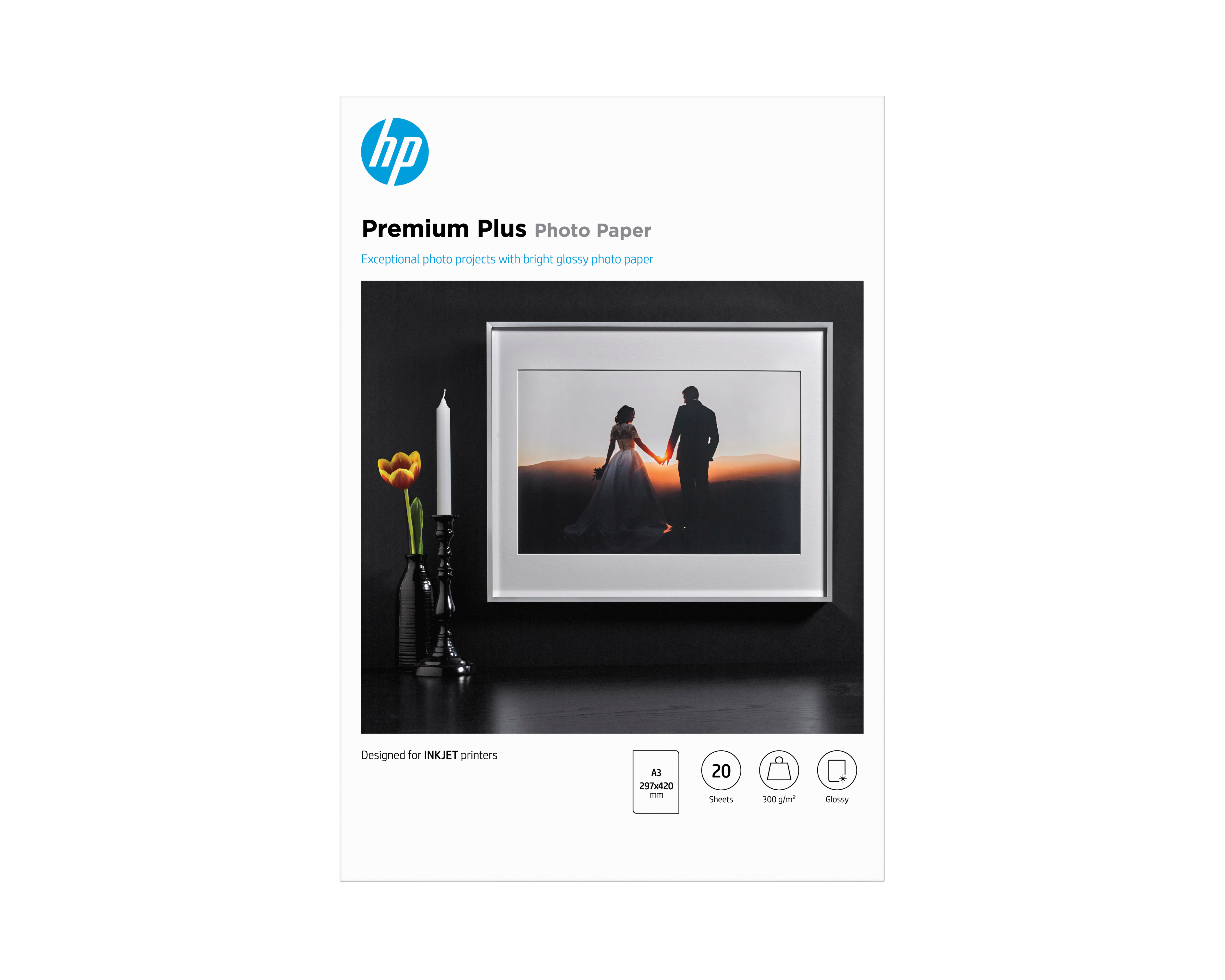HP Premium Plus Glossy Photo Paper wit 300g/m2 A3 20 sheets