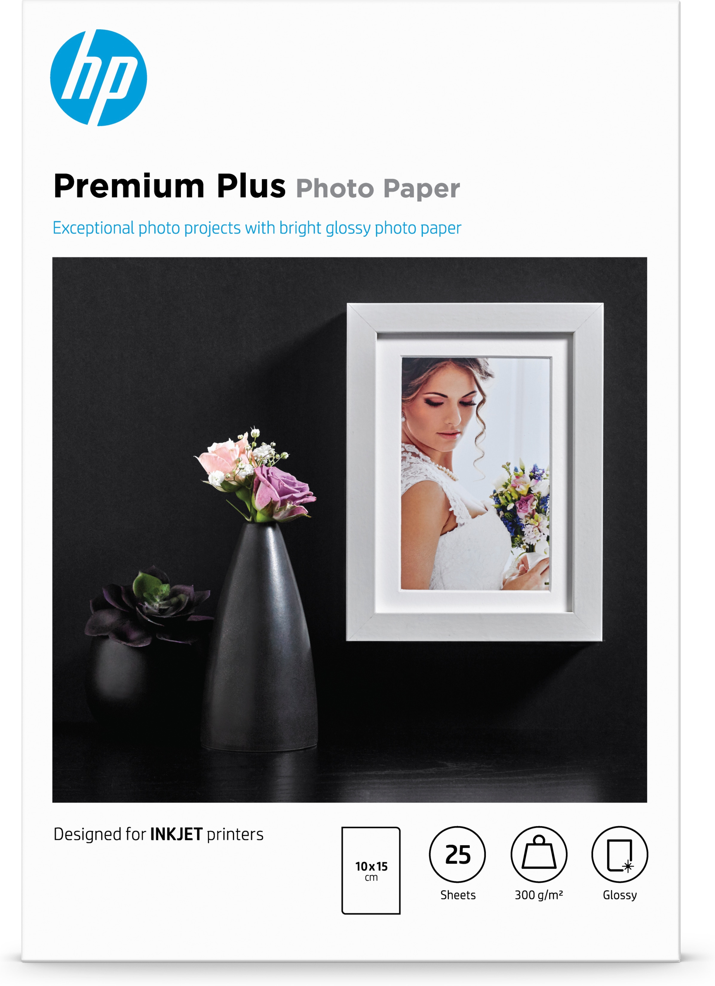 HP original Premium Plus Glossy Photo Paper white 300g/m2 10
