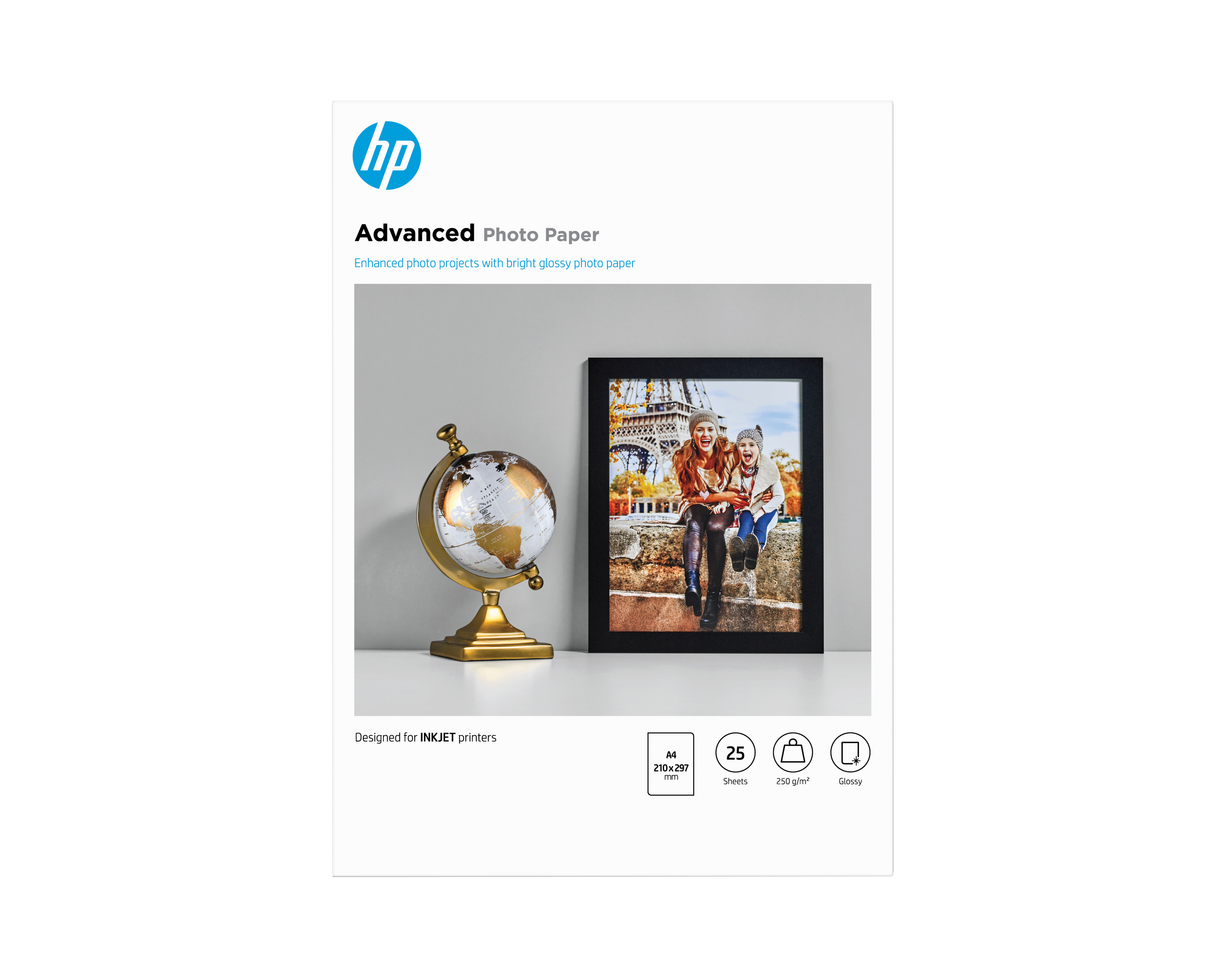 HP Q5456A Advanced glossy photo paper inktjet 250g/m2 A4 25