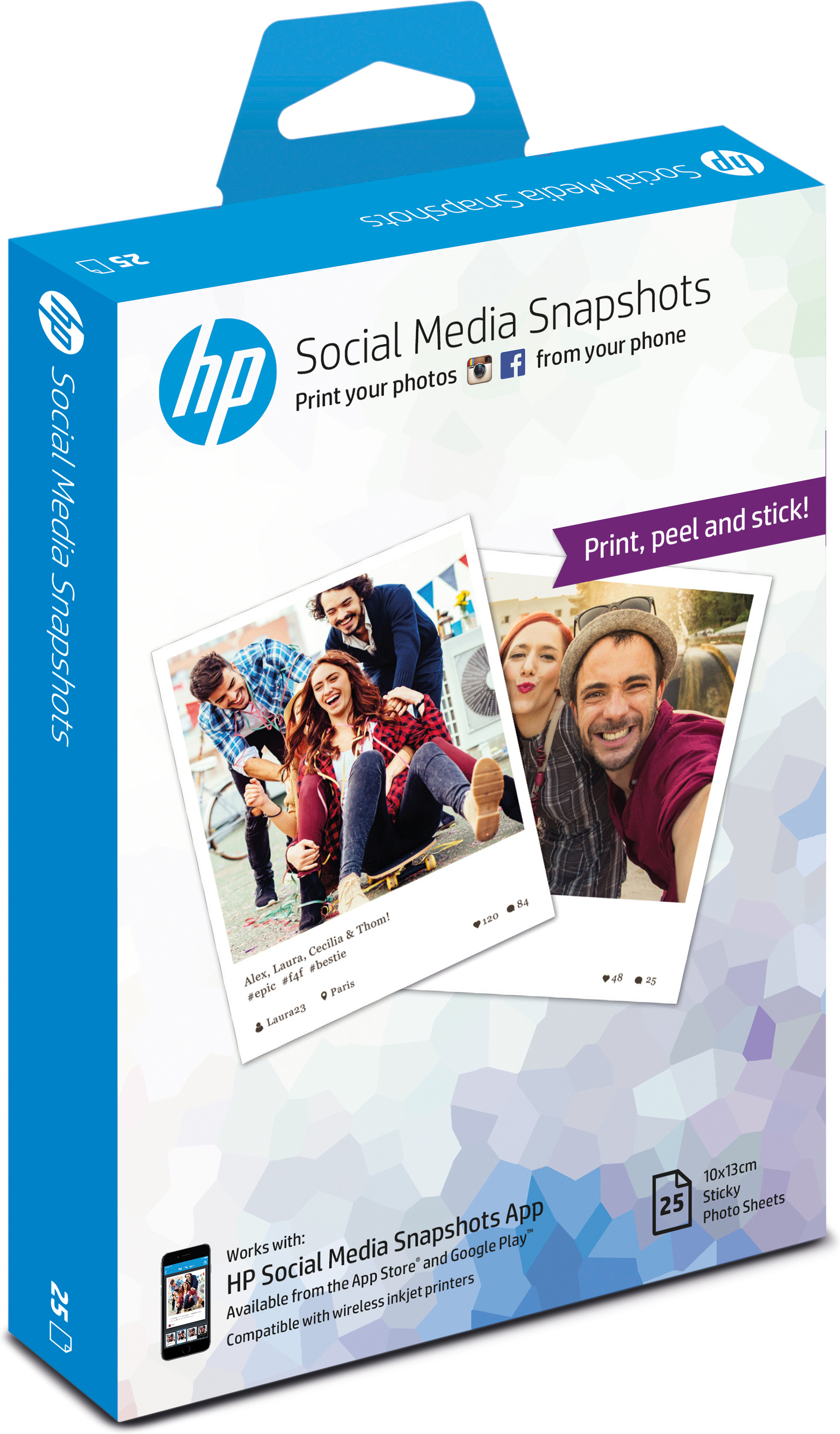 HP Social Media Snapshots 25 sheets 10x13cm