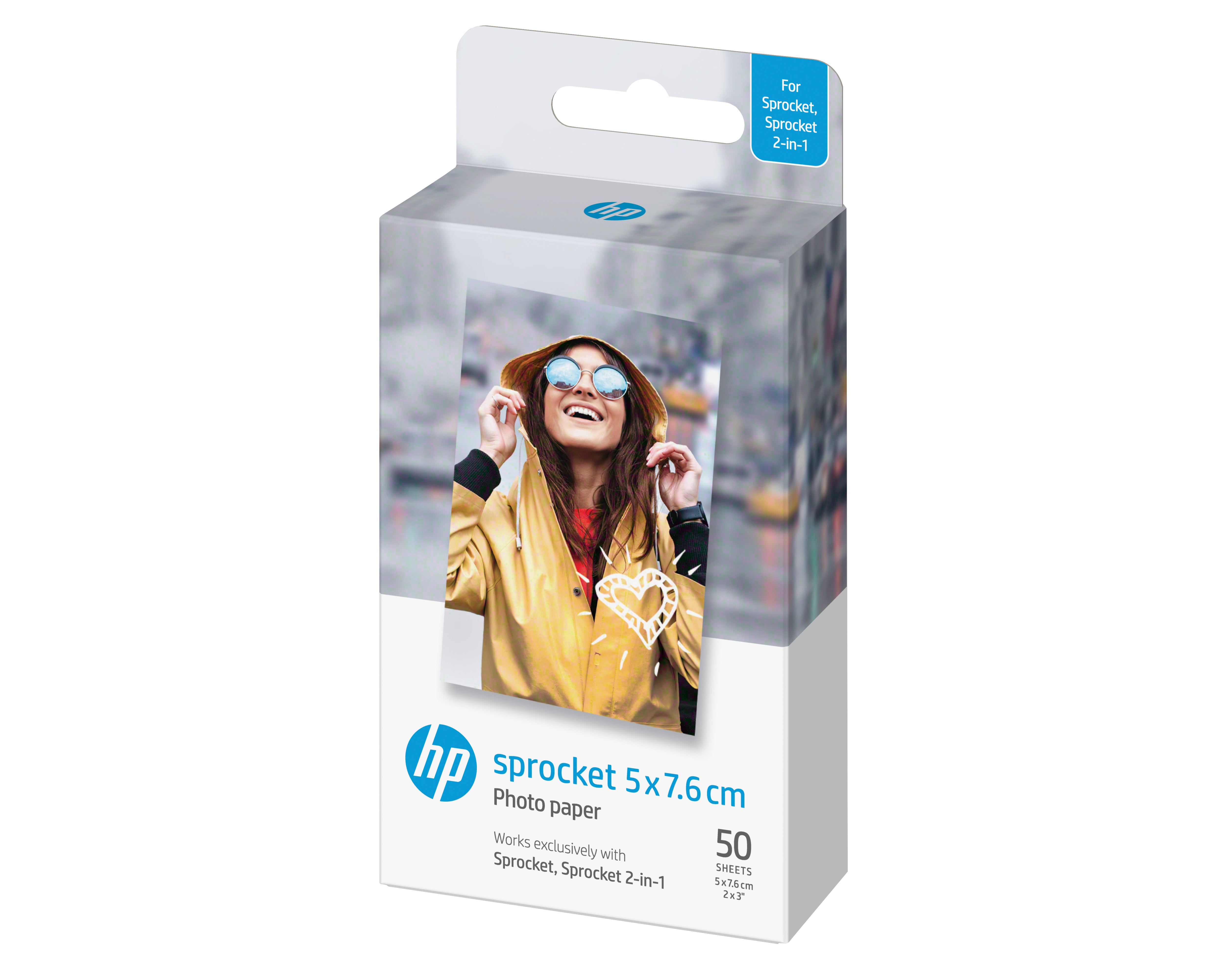 HP ZINK¦_ Sticky-Backed Foto Papier, 5x7.6 cm, 50 pagina s