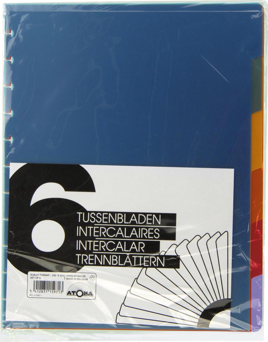 ATOMA TABBLADEN VOOR SHOWALBUM  A4 6 Tabs