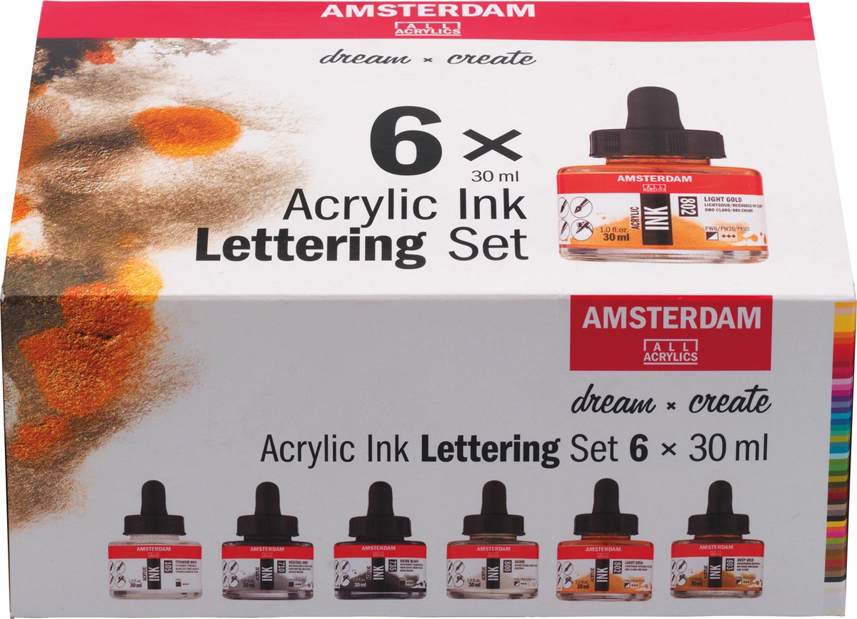ACRYLINKT 6X30ML ASS LETTERING