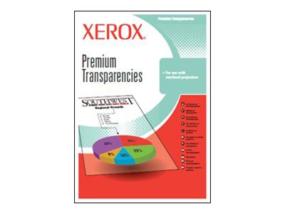 XEROX transparancies with 14mm removable stripe A4