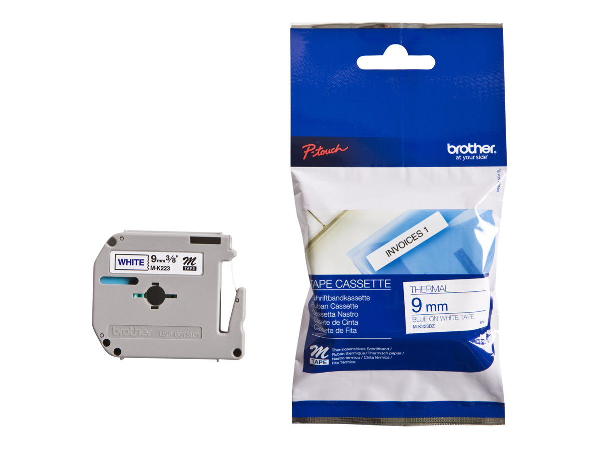 BROTHER P-Touch MK-223 blue on white 9mm