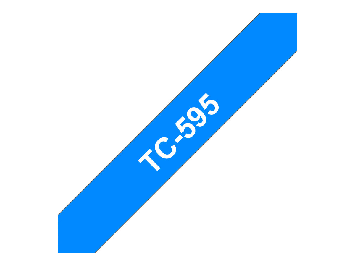 BROTHER P-Touch TC-595 white on blue 9mm
