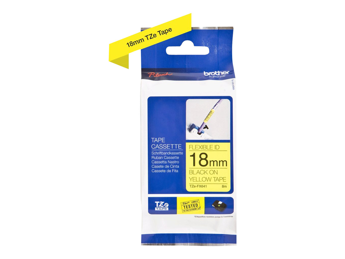 BROTHER P-Touch TZE-FX641 black on yellow 18mm