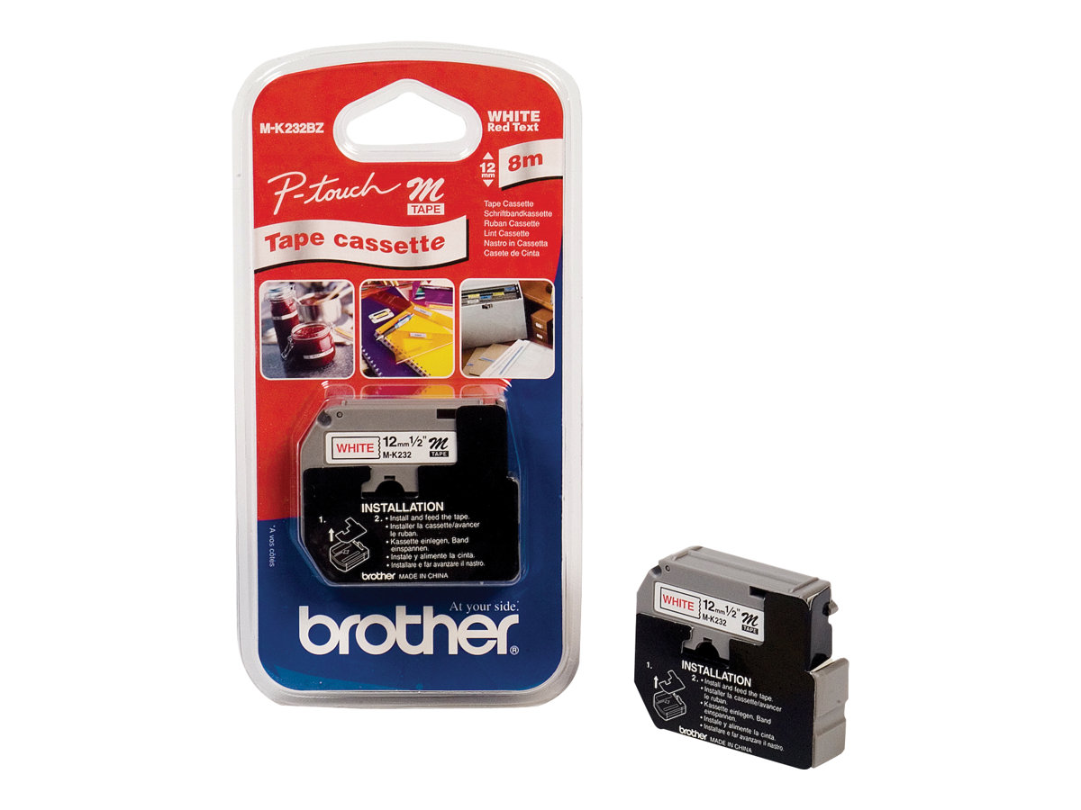 BROTHER P-Touch MK-232 red on white 12mm