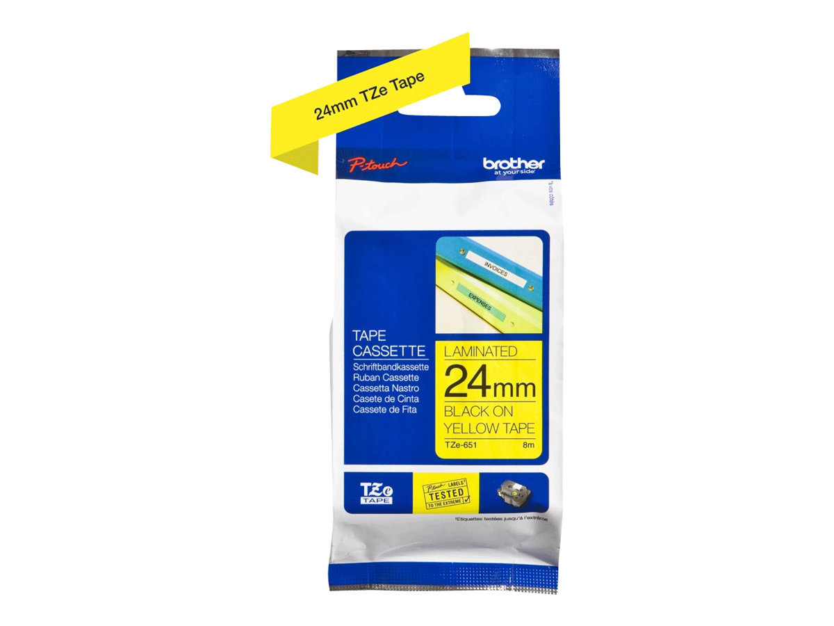 BROTHER P-Touch TZE-651 black on yellow 24mm