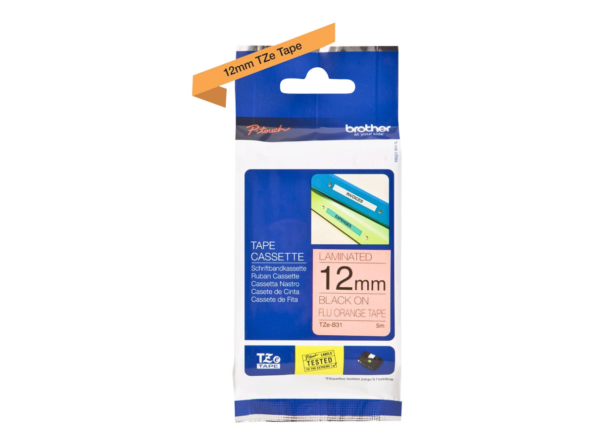 BROTHER TZEB31 Tape Black/Orange 12mm 5M