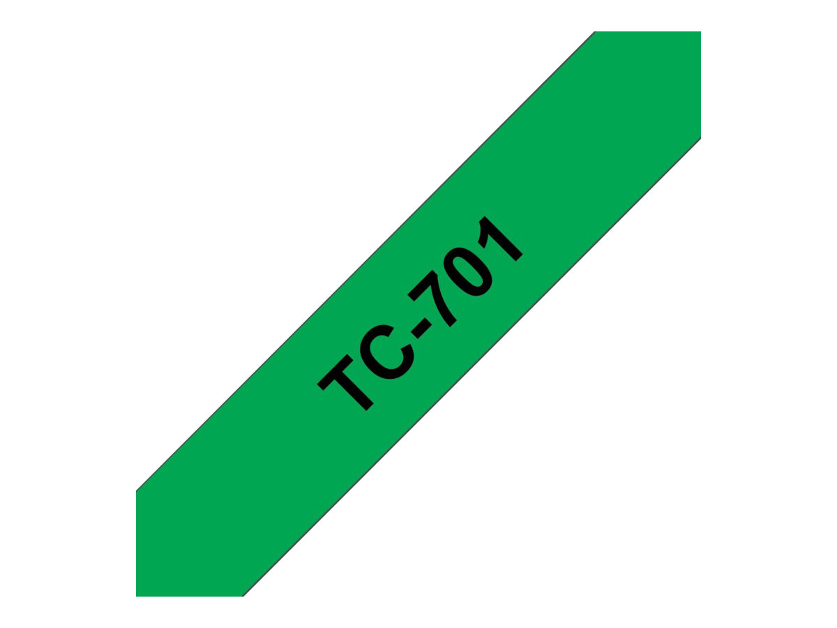 BROTHER P-Touch TC-701 black on green 12mm