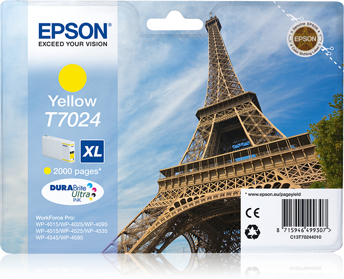 EPSON T7024 inktcartridge geel high capacity 21.3ml 2.000 pa