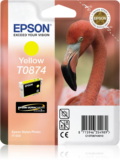 EPSON T0874 inktcartridge geel standard capacity 11.4ml 1-pa