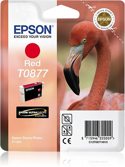 EPSON T0877 inktcartridge rood standard capacity 11.4ml 1-pa
