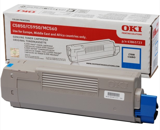 OKI C5850, C5950 tonercartridge cyaan standard capacity 6.00