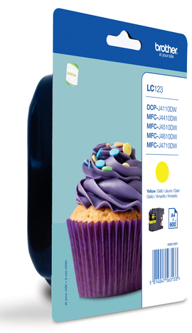 BROTHER LC-123 inktcartridge geel high capacity 600 pagina s