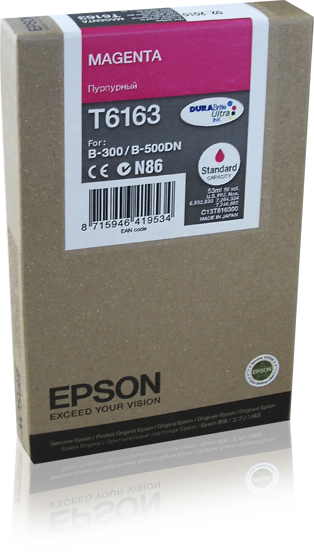 EPSON T6163 inktcartridge magenta standard capacity 53ml 1-p