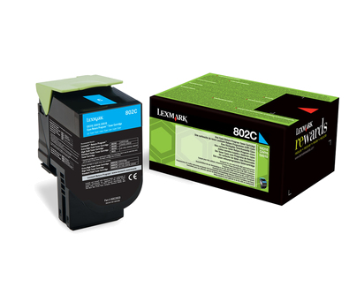 LEXMARK 802C tonercartridge cyaan low capacity 1.000 pagina