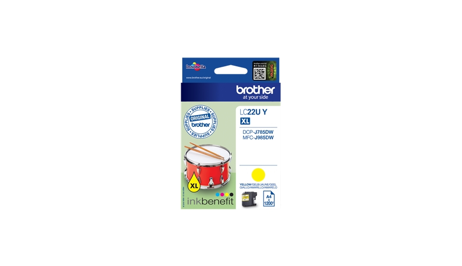 BROTHER LC22UY Inkt cartridge Geel 1200 pagina s voor DCP-J7