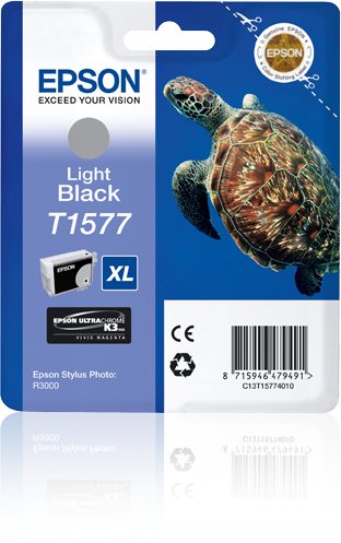 EPSON T1577 inktcartridge licht zwart standard capacity 1-pa