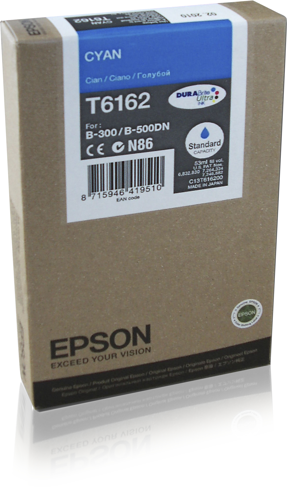 EPSON T6162 inktcartridge cyaan standard capacity 53ml 1-pac