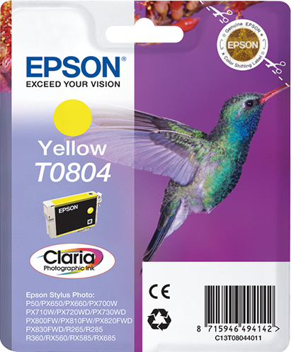 EPSON T0804 inktcartridge geel standard capacity 7.4ml 520 p
