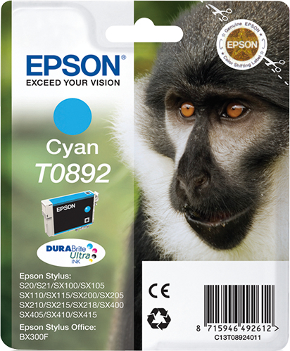 EPSON T0892 inktcartridge cyaan low capacity 3.5ml 1-pack bl