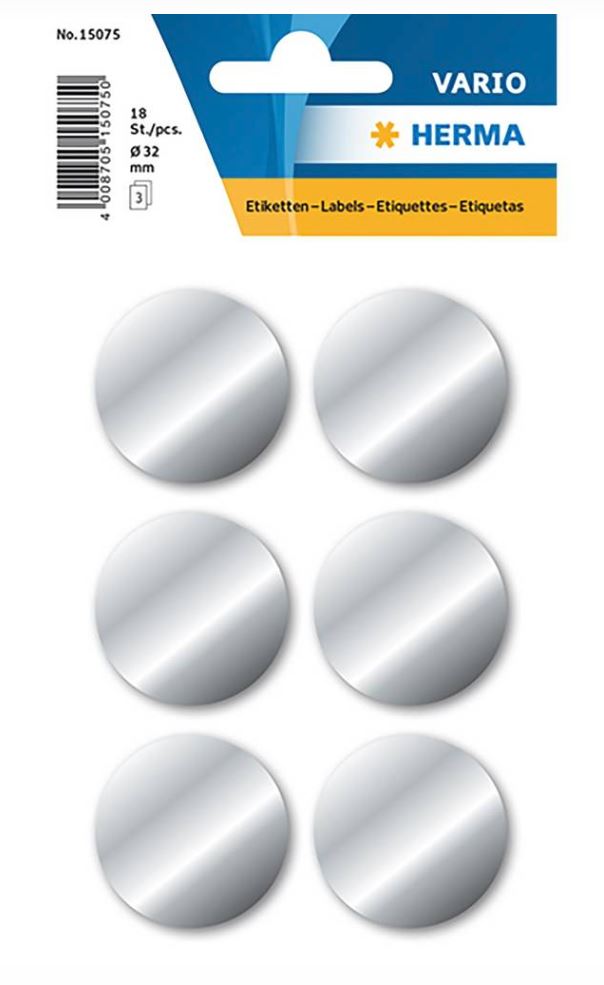 HERMA ETIK 32MM ZILVER BL