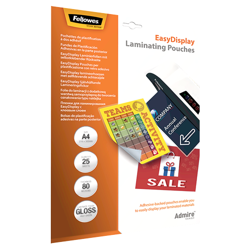 FELLOWES LAMINEERHOES A4 EASYMOVE 80µ 25ST